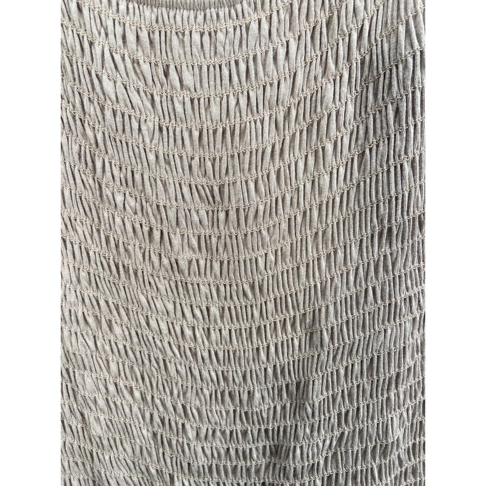 White Birch Shirt Womens‎ Sz 3X Taupe Smocked Peplum Square Neck Long Sleeve Top - Picture 7 of 8
